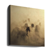 migration of horses Square Canvas Art  Hüseyin Taşkın 