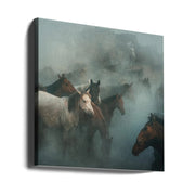 lost horses by Hüseyin Taşkın Square Canvas Print Art for Modern Home Decor. Decorate your office or living room with canvas artwork