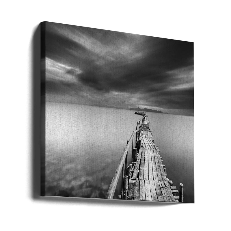 Long Pier by George Digalakis Square Canvas Print Art for Modern Home Decor. Decorate your office or living room with canvas artwork