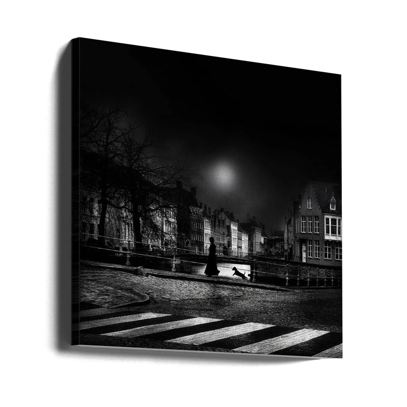 Moonlight stroll by Piet Flour Square Canvas Print Art for Modern Home Decor. Decorate your office or living room with canvas artwork