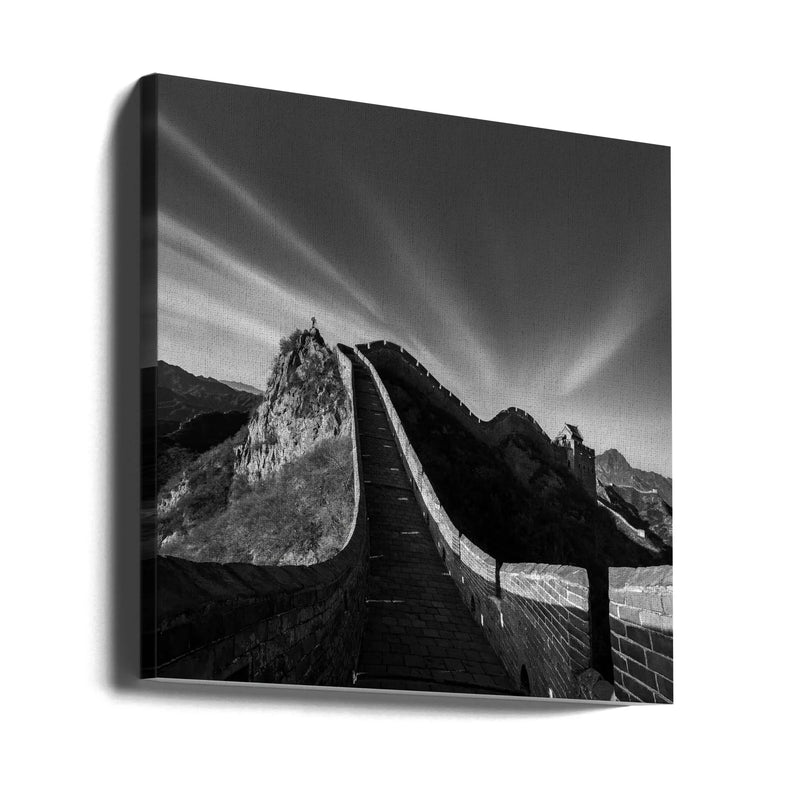 Photographing the Great Wall by Hua Zhu Square Canvas Print Art for Modern Home Decor. Decorate your office or living room with canvas artwork