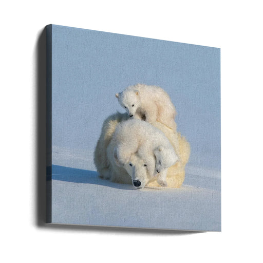 Patient mom by Hao Jiang Square Canvas Print Art for Modern Home Decor. Decorate your office or living room with canvas artwork