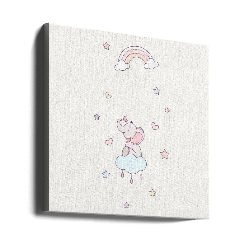 Little Elephant Square Canvas Art  Xuan Thai 