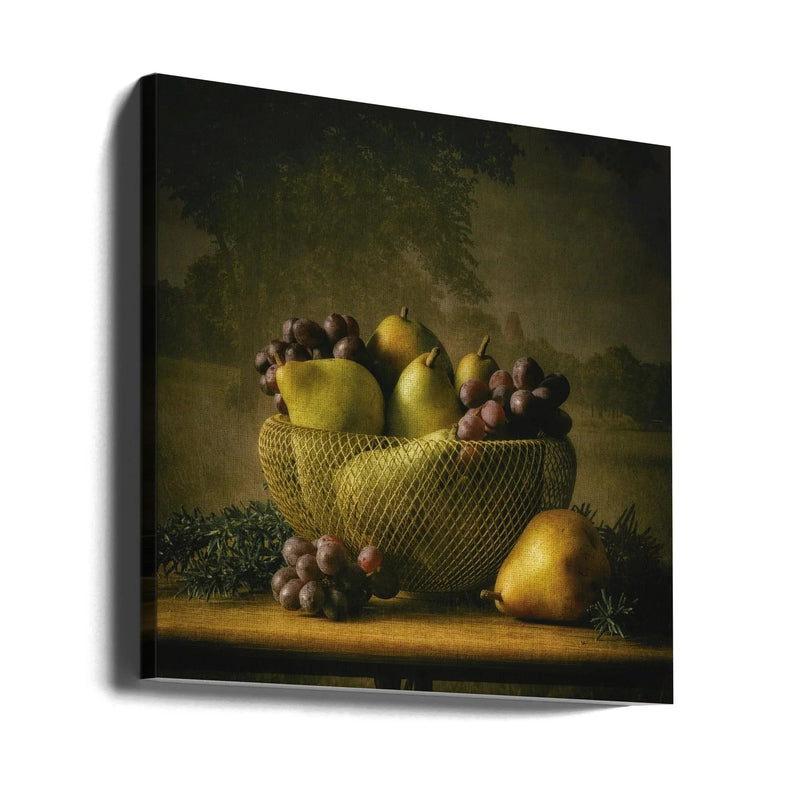 Still life Late Summer Fruit by Monique van Velzen Square Canvas Print Art for Modern Home Decor. Decorate your office or living room with canvas artwork