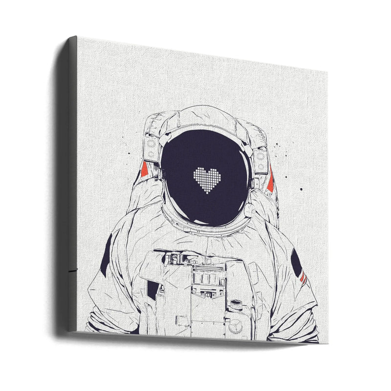 Astronaut love by Balazs Solti Square Canvas Print Art for Modern Home Decor. Decorate your office or living room with canvas artwork