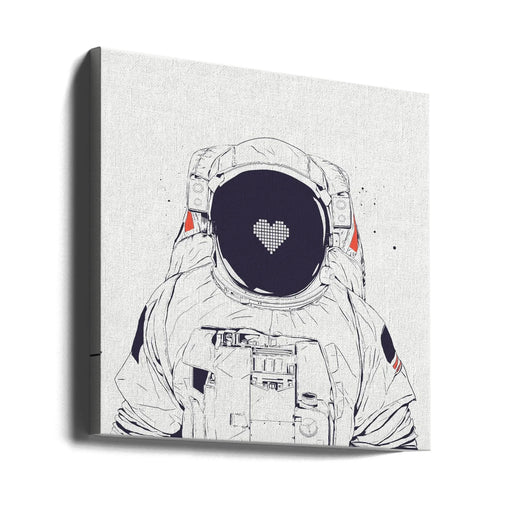 Astronaut love by Balazs Solti Square Canvas Print Art for Modern Home Decor. Decorate your office or living room with canvas artwork