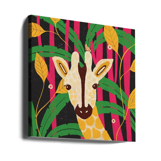 Giraffe-Animal Trilogy Square Canvas Art  Shriya Bhattacharya 