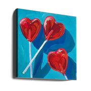 Heart Lollipops by Key and Sea Creative Square Canvas Print Art for Modern Home Decor. Decorate your office or living room with canvas artwork