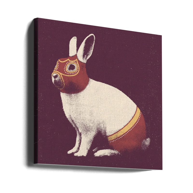 Lapin Catcheur Square Canvas Art  Florent Bodart 