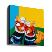 Negronis No2 by Alice Straker Square Canvas Print Art for Modern Home Decor. Decorate your office or living room with canvas artwork