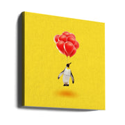 Antarctic Airlines by Artem Pozdniakov Square Canvas Print Art for Modern Home Decor. Decorate your office or living room with canvas artwork