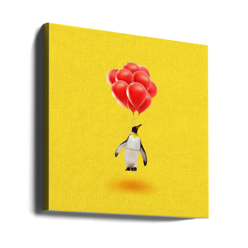 Antarctic Airlines by Artem Pozdniakov Square Canvas Print Art for Modern Home Decor. Decorate your office or living room with canvas artwork