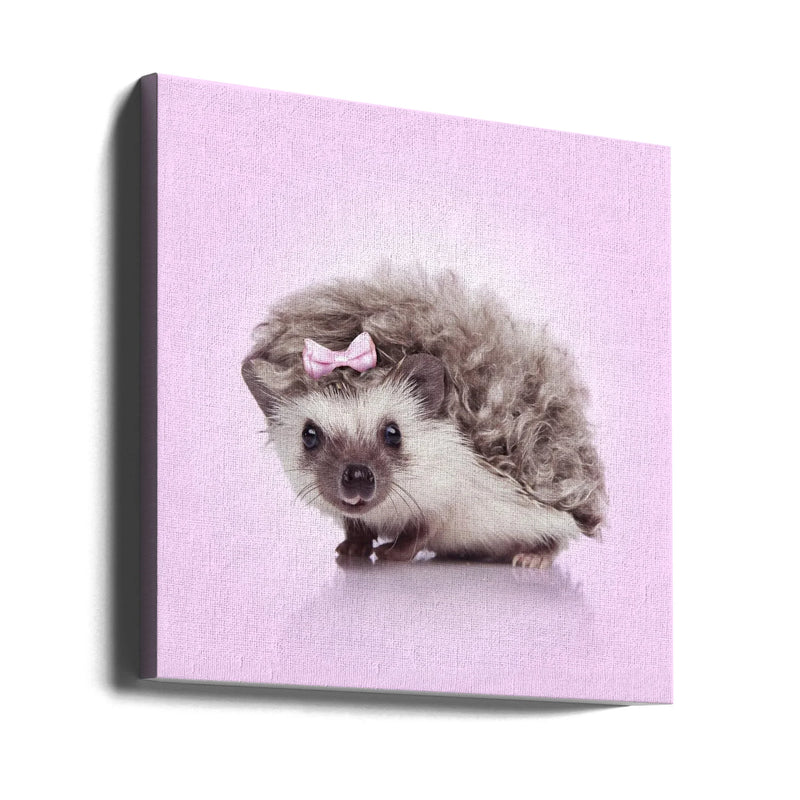 Curvy Hedgehog Square Canvas Art  Artem Pozdniakov 