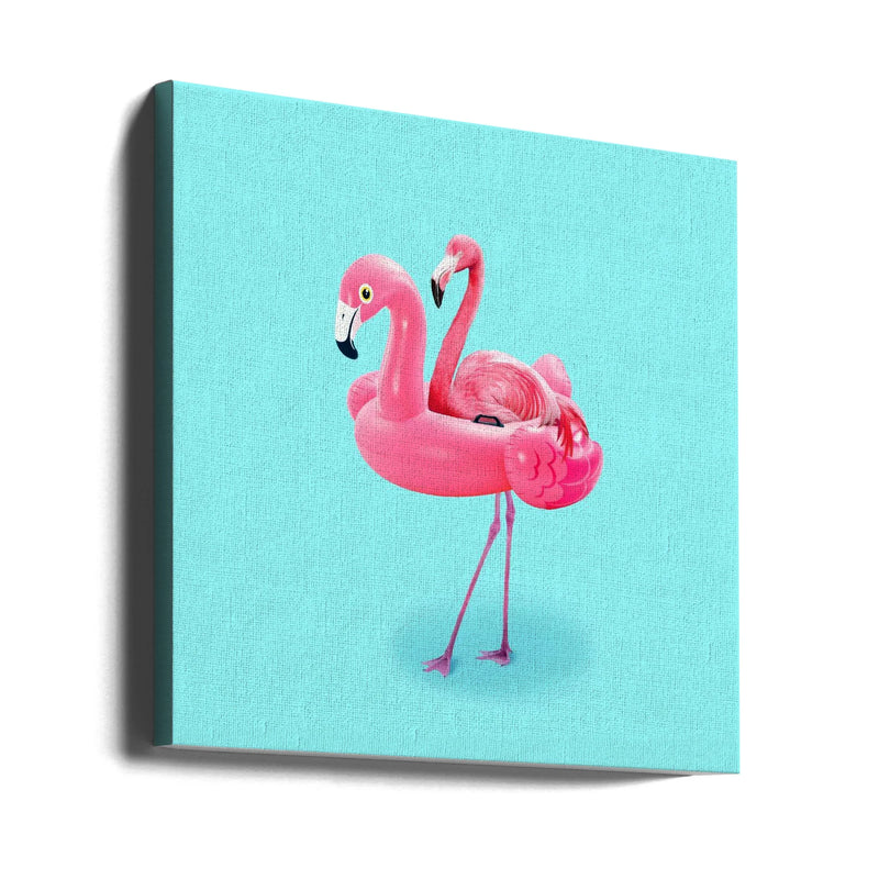 Flamingo on Resort Square Canvas Art  Artem Pozdniakov 