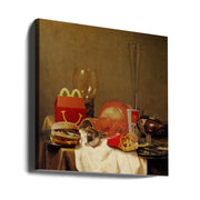 Classic dinner by Artem Pozdniakov Square Canvas Print Art for Modern Home Decor. Decorate your office or living room with canvas artwork