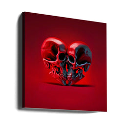 Death Love by Artem Pozdniakov Square Canvas Print Art for Modern Home Decor. Decorate your office or living room with canvas artwork