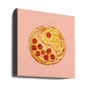 Pizza Balance by Artem Pozdniakov Square Canvas Print Art for Modern Home Decor. Decorate your office or living room with canvas artwork