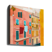 Little Italy Houses by Ana Rut Bre Square Canvas Print Art for Modern Home Decor. Decorate your office or living room with canvas artwork