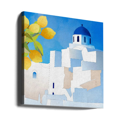 Santorini Neu by Ana Rut Bre Square Canvas Print Art for Modern Home Decor. Decorate your office or living room with canvas artwork