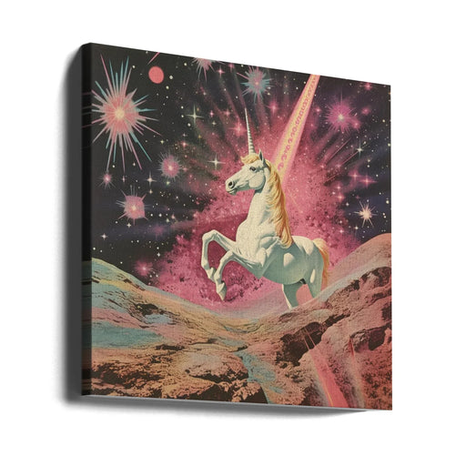 Magic Unicorn Collage Art by Samantha Hearn Square Canvas Print Art for Modern Home Decor. Decorate your office or living room with canvas artwork