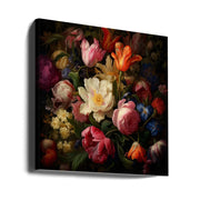 Fa Vintage Floral 57 by Bilge Paksoylu Square Canvas Print Art for Modern Home Decor. Decorate your office or living room with canvas artwork