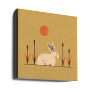 White Rabbit by Vision Grasp Art Square Canvas Print Art for Modern Home Decor. Decorate your office or living room with canvas artwork