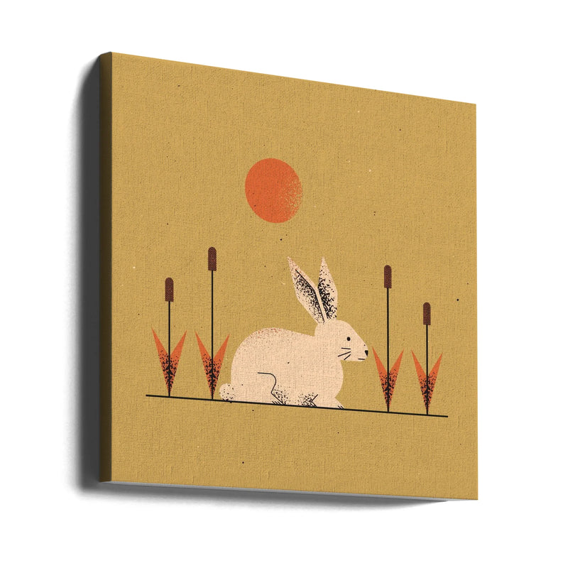 White Rabbit by Vision Grasp Art Square Canvas Print Art for Modern Home Decor. Decorate your office or living room with canvas artwork