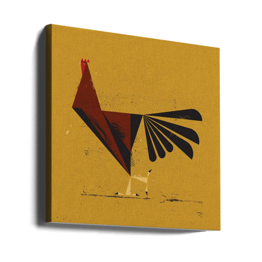 Rooster by Vision Grasp Art Square Canvas Print Art for Modern Home Decor. Decorate your office or living room with canvas artwork