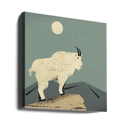 Mountain Goat by Vision Grasp Art Square Canvas Print Art for Modern Home Decor. Decorate your office or living room with canvas artwork