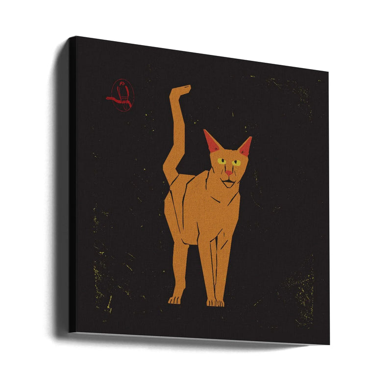 Orange Cat by Vision Grasp Art Square Canvas Print Art for Modern Home Decor. Decorate your office or living room with canvas artwork