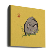 Hiding Cat by Vision Grasp Art Square Canvas Print Art for Modern Home Decor. Decorate your office or living room with canvas artwork