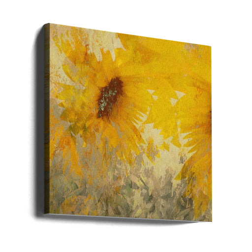 Sunflower by Nel Talen Square Canvas Print Art for Modern Home Decor. Decorate your office or living room with canvas artwork