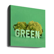 Green.1 by Julia Ramiro Square Canvas Print Art for Modern Home Decor. Decorate your office or living room with canvas artwork