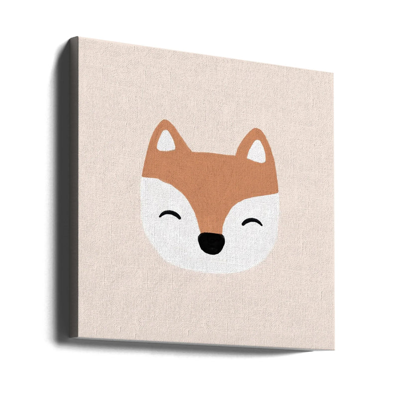 Blush Fox by Orara Studio Square Canvas Print Art for Modern Home Decor. Decorate your office or living room with canvas artwork