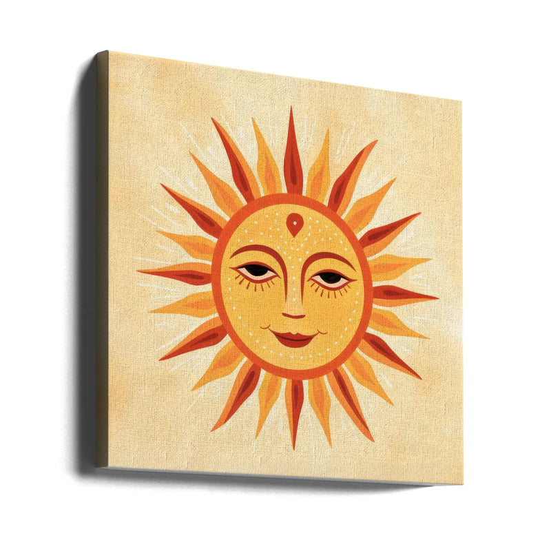 Whimsical Sun Face 2 by Andrea Haase Square Canvas Print Art for Modern Home Decor. Decorate your office or living room with canvas artwork