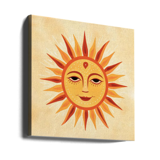 Whimsical Sun Face 2 by Andrea Haase Square Canvas Print Art for Modern Home Decor. Decorate your office or living room with canvas artwork