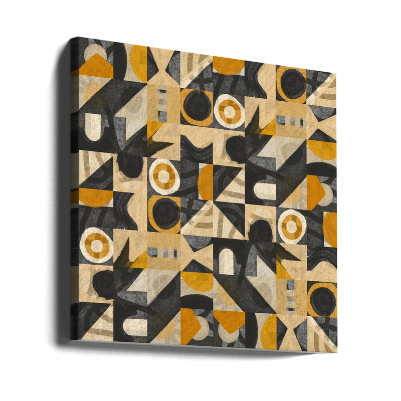 Mid Century Grid Pattern Eight by Little Dean Square Canvas Print Art for Modern Home Decor. Decorate your office or living room with canvas artwork