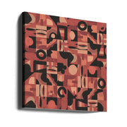 Mid Century Grid Pattern Nine by Little Dean Square Canvas Print Art for Modern Home Decor. Decorate your office or living room with canvas artwork