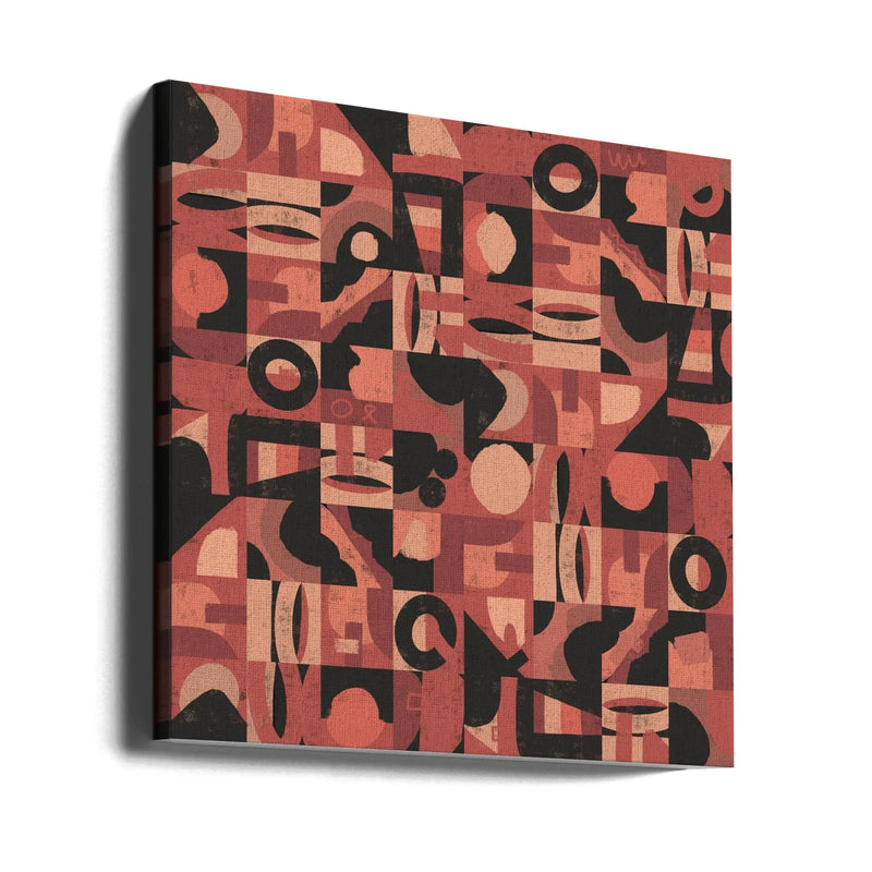 Mid Century Grid Pattern Nine by Little Dean Square Canvas Print Art for Modern Home Decor. Decorate your office or living room with canvas artwork