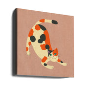 Pouncing cat Var by Little Dean Square Canvas Print Art for Modern Home Decor. Decorate your office or living room with canvas artwork