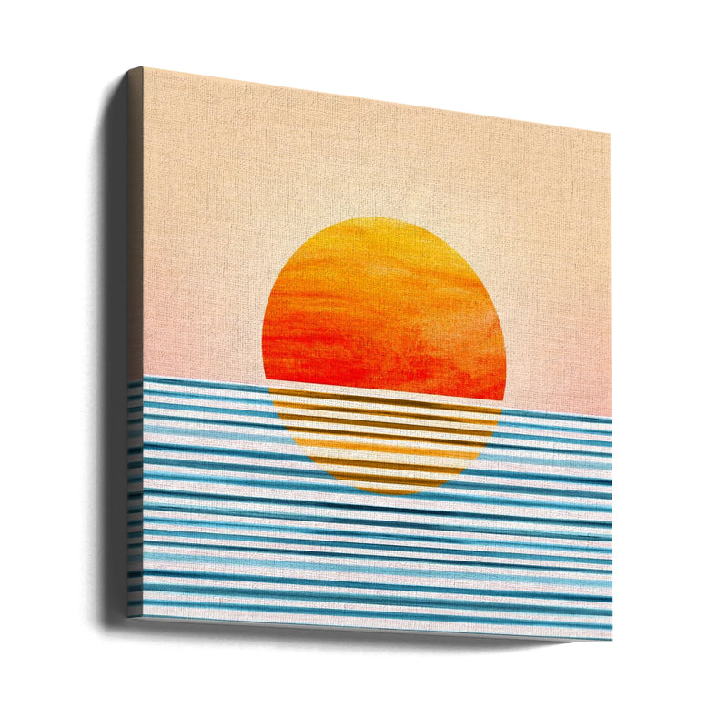 Minimalist Sunset 2 by Kristian Gallagher Square Canvas Print Art for Modern Home Decor. Decorate your office or living room with canvas artwork
