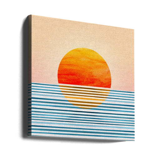Minimalist Sunset 2 by Kristian Gallagher Square Canvas Print Art for Modern Home Decor. Decorate your office or living room with canvas artwork
