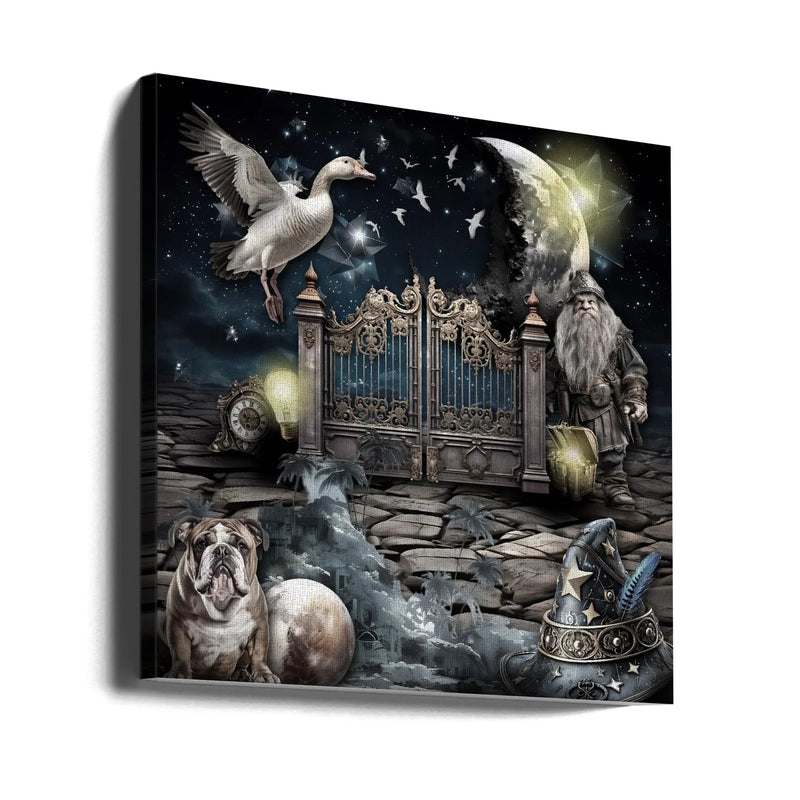 Maciej and his elf's treasure by Rafal Kulik Square Canvas Print Art for Modern Home Decor. Decorate your office or living room with canvas artwork