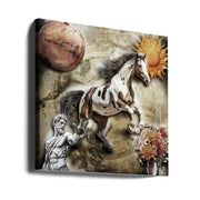 Horse art 3 by Rafal Kulik Square Canvas Print Art for Modern Home Decor. Decorate your office or living room with canvas artwork