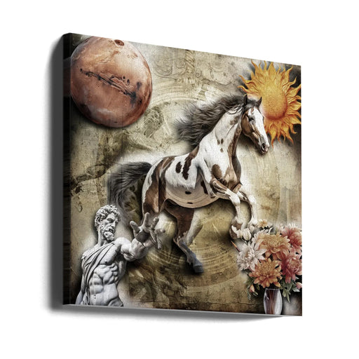 Horse art 3 by Rafal Kulik Square Canvas Print Art for Modern Home Decor. Decorate your office or living room with canvas artwork