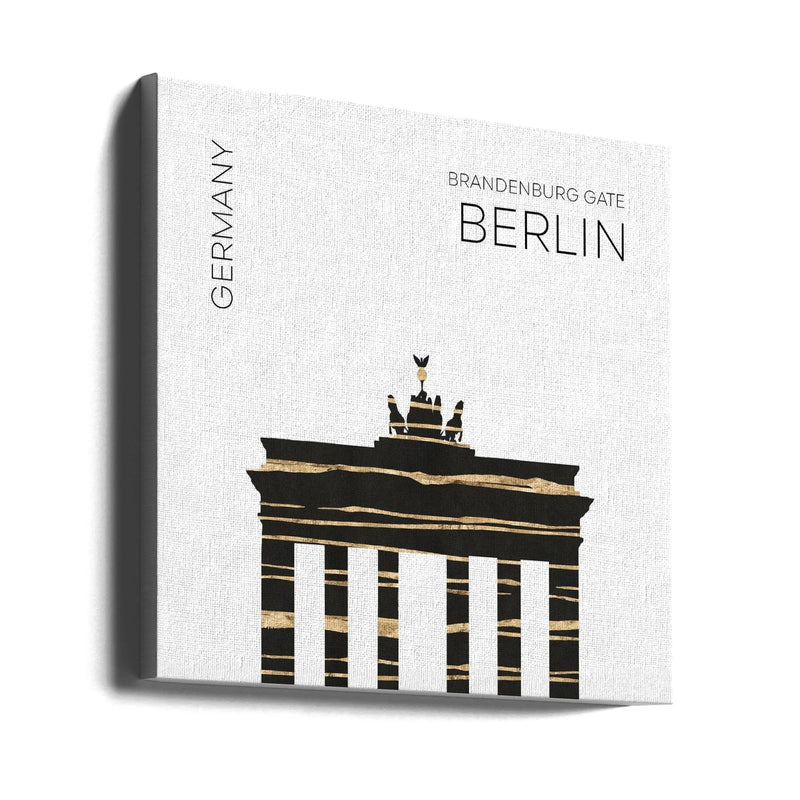Urban Art BERLIN Brandenburg Gate by Melanie Viola Square Canvas Print Art for Modern Home Decor. Decorate your office or living room with canvas artwork