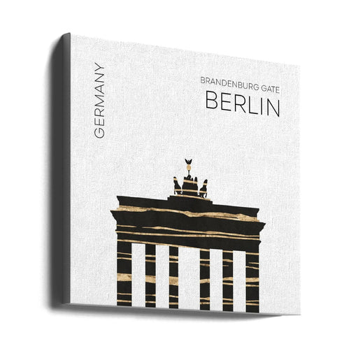 Urban Art BERLIN Brandenburg Gate by Melanie Viola Square Canvas Print Art for Modern Home Decor. Decorate your office or living room with canvas artwork