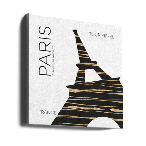 Urban Art PARIS Eiffel Tower by Melanie Viola Square Canvas Print Art for Modern Home Decor. Decorate your office or living room with canvas artwork