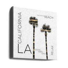 Urban Art LA Palm Trees by Melanie Viola Square Canvas Print Art for Modern Home Decor. Decorate your office or living room with canvas artwork