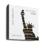 Urban Art NYC Statue of Liberty by Melanie Viola Square Canvas Print Art for Modern Home Decor. Decorate your office or living room with canvas artwork